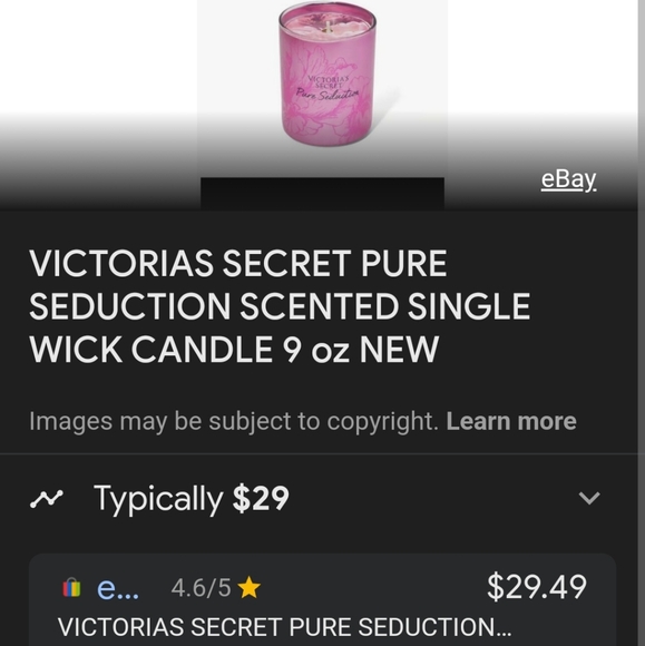 🛒🛍️💥NWT Victoria’s Secret pure seduction 9 oz fragranced candle - Picture 7 of 9